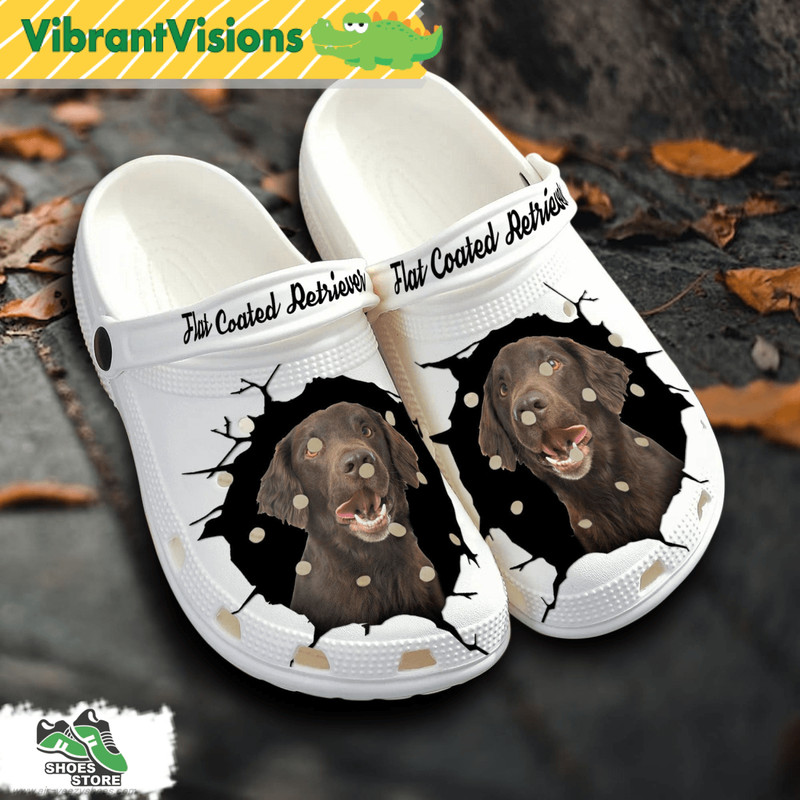 Flat Coated Retriever Custom Name Crocs Shoes Love Dog Crocs 0
