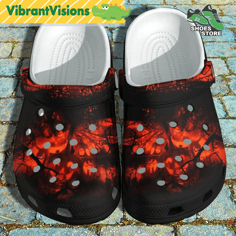 Evil Pumpkin Crocs Shoes Clogs For Brother Halloween Night Crocs Shoes 0