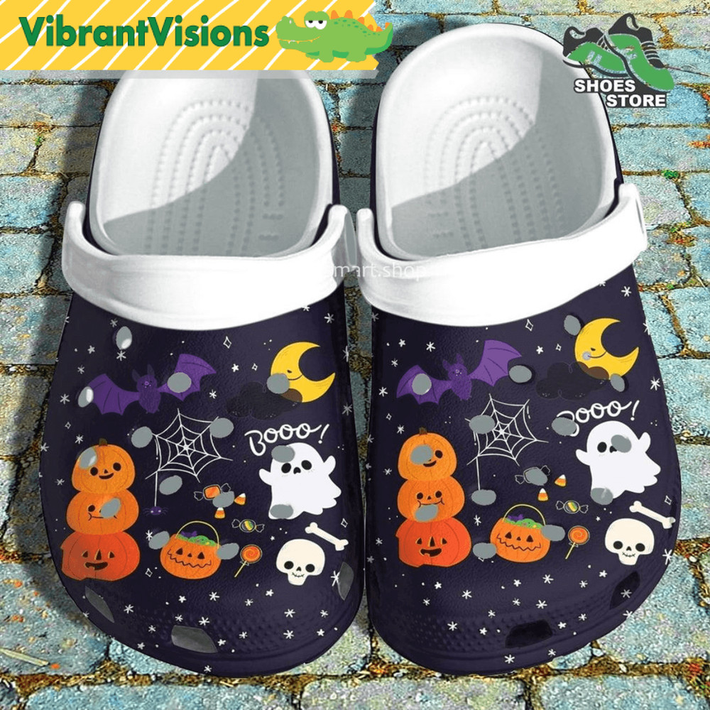 Cute Boo Ghost Night Moon Crocs Shoes Grandma Pumpkin Crocs Shoes Mother 0