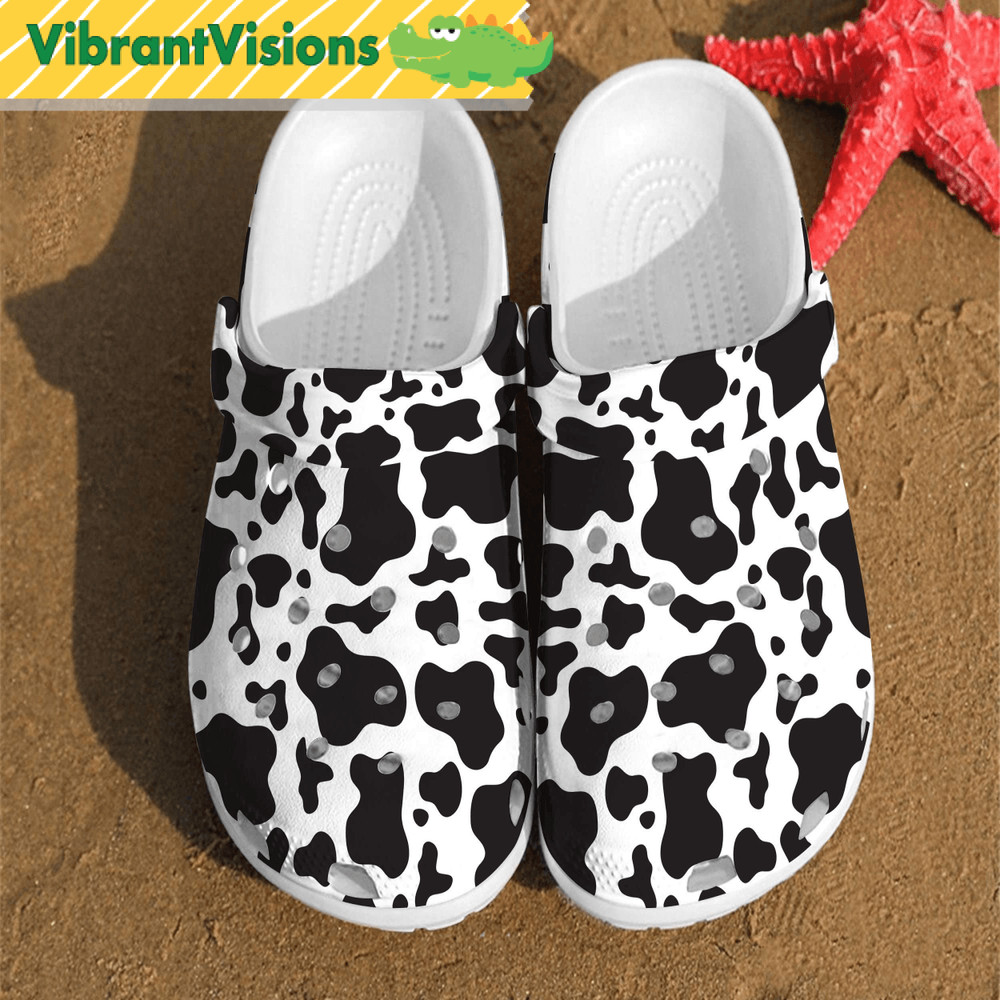 Cow Pattern Skin Dairy Farmer Cattle Lovers Birthday Him Crocs Clog Shoes 0