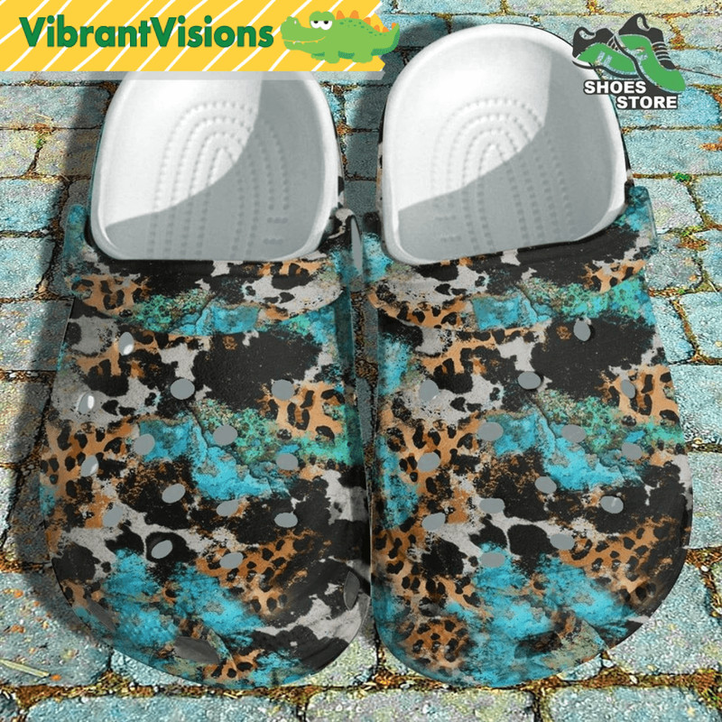 Cow Leopard Vibes Ocean Pattern Crocs Shoes Camo Farm Crocs Shoes 0