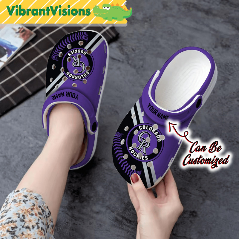 Colorado Rockies Personalized Baseball Logo Team Clog Baseball Crocs Shoes 0