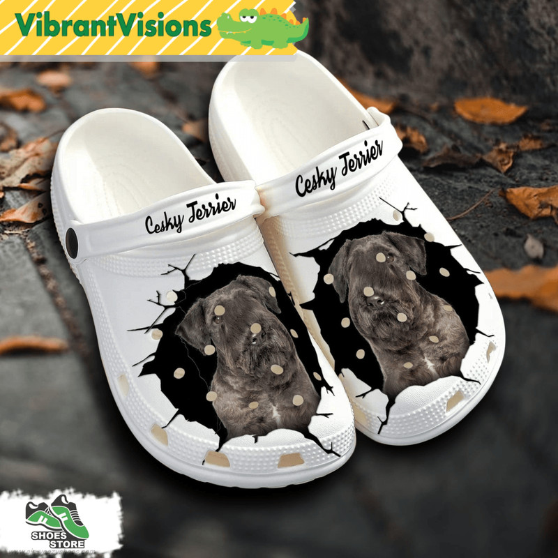Cesky Terrier Custom Name Crocs Shoes Love Dog Crocs 0