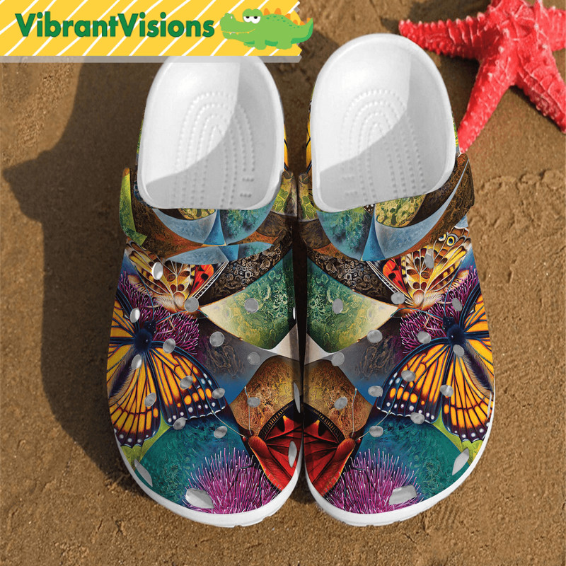 Butterfly Illusion Art Watercolor Unisex Birthday Gifts Crocs Clog Shoes 0