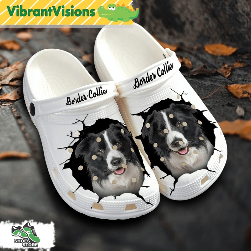 Border Collie Custom Name Crocs Shoes Love Dog Crocs 0