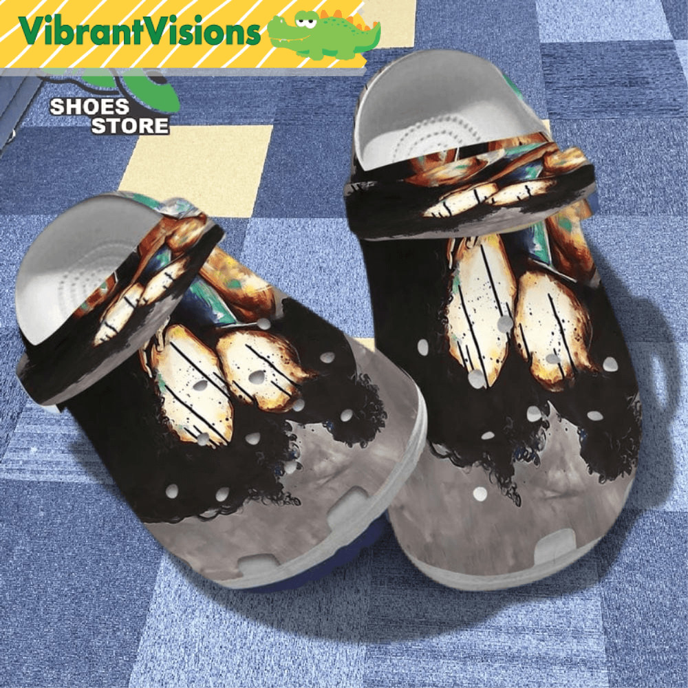 Black Mother And Daughter Painting Girl Dark Skin Girl Happy Mothers Day Crocs Shoes 0