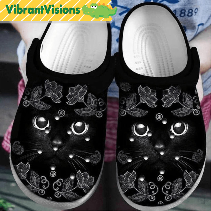 Black Cat Lovers Crocs Clog Shoes 0