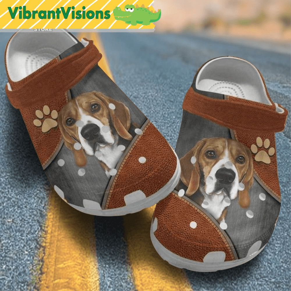 Beagle Leather Zippers Beagle Dog Dad Dog Mom Beagle Heaven Crocs Shoes 0