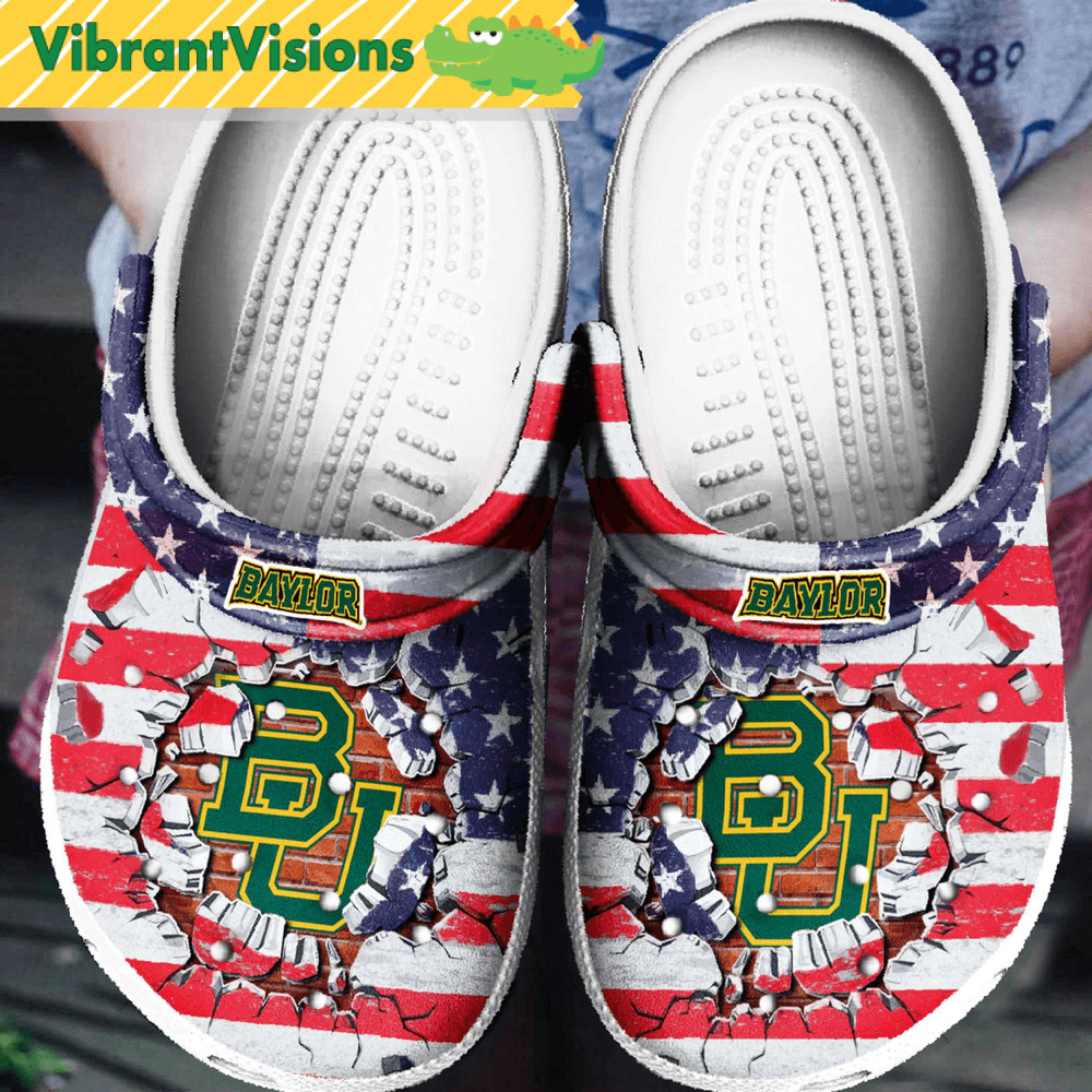 Baylor Bears Flag Crocs Clog Shoes 0