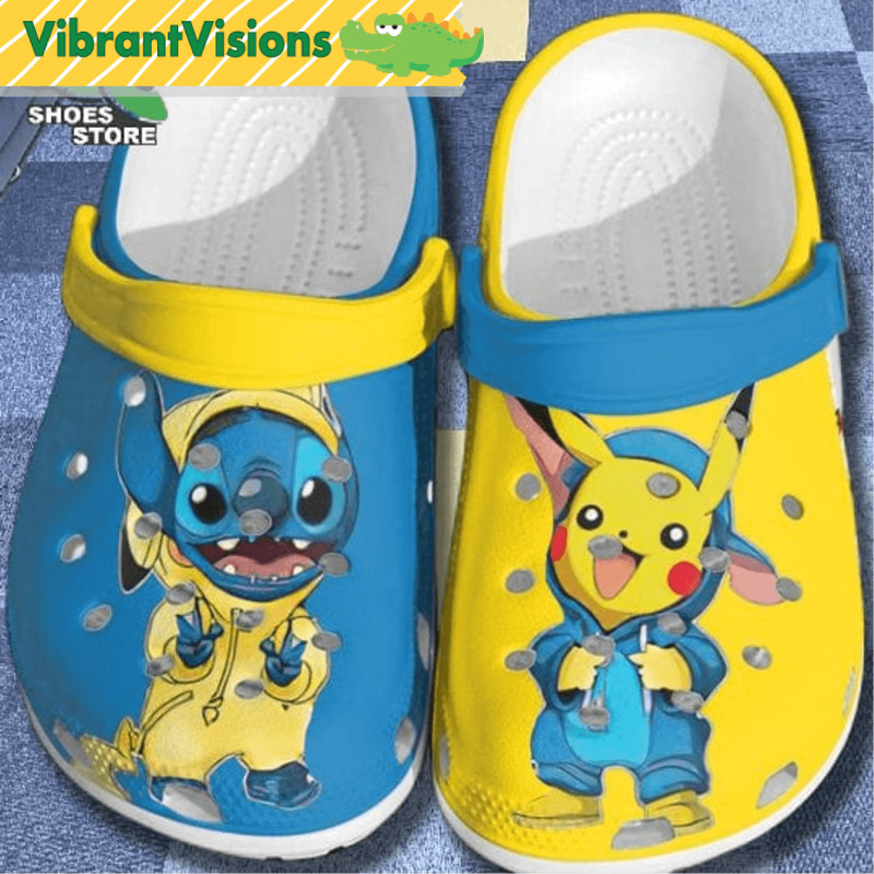 Baby Stitch And Pikachu Disney Cartoon Crocs Shoes 3