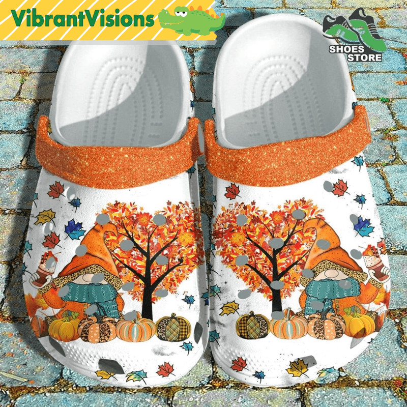 Autumn Pumpkin Gnomies Crocs Leopard Evil Pumpkin Crocs 3