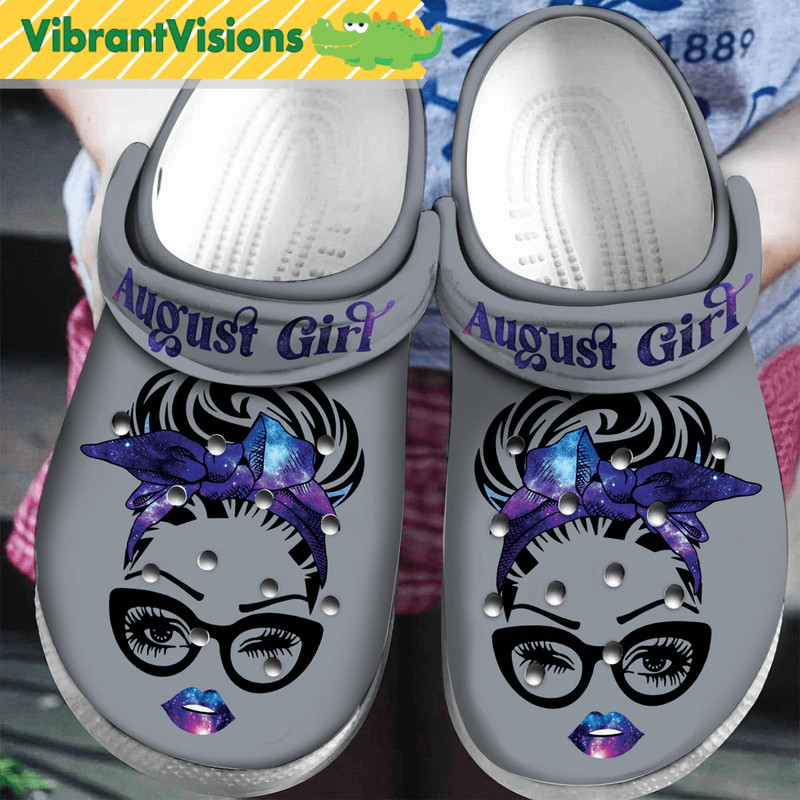 August Girl Personalised Birth Month Crocs Clog Shoes 3