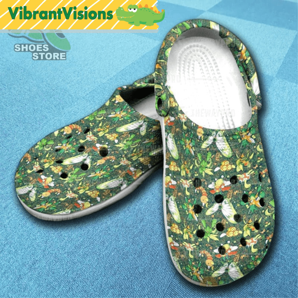 Anime Pokemon Bug Seamless Inspired Crocs Shoes 0