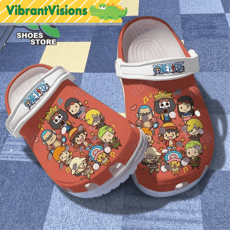 Anime One Piece Chibi Straw Hat Crocs Shoes 0