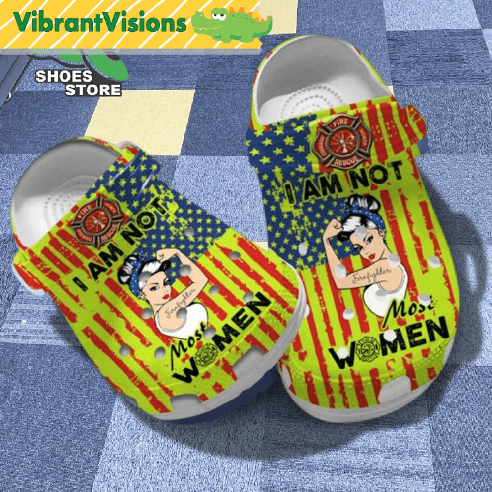 American Firefighter Women Happy 4Th Of July For Firefighter Mom Crocs Shoes 0