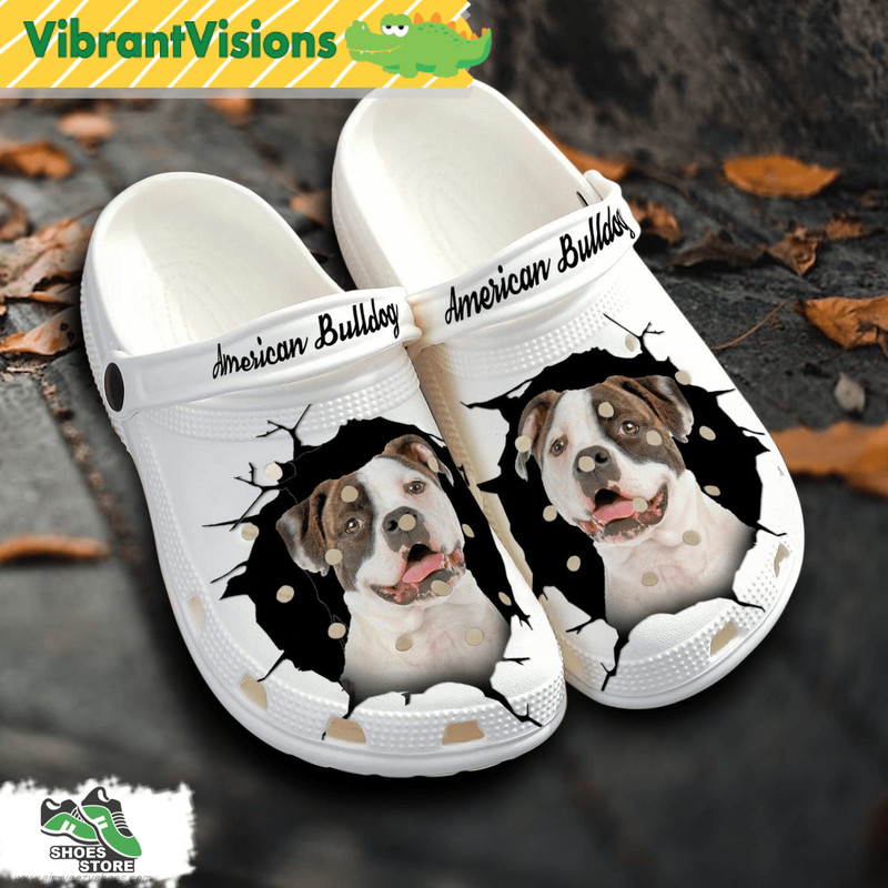 American Bulldog Custom Name Crocs Shoes Love Dog Crocs 0