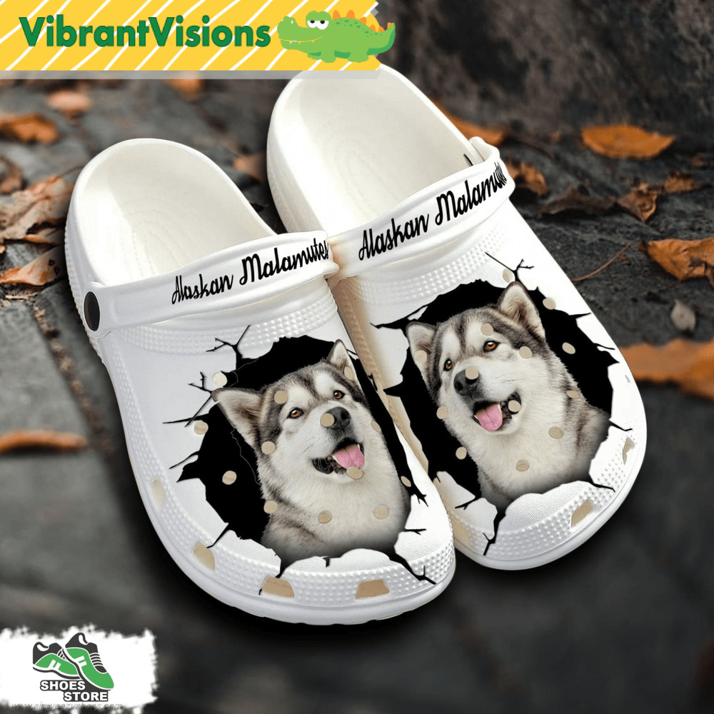 Alaskan Malamutes Custom Name Crocs Shoes Love Dog Crocs 0