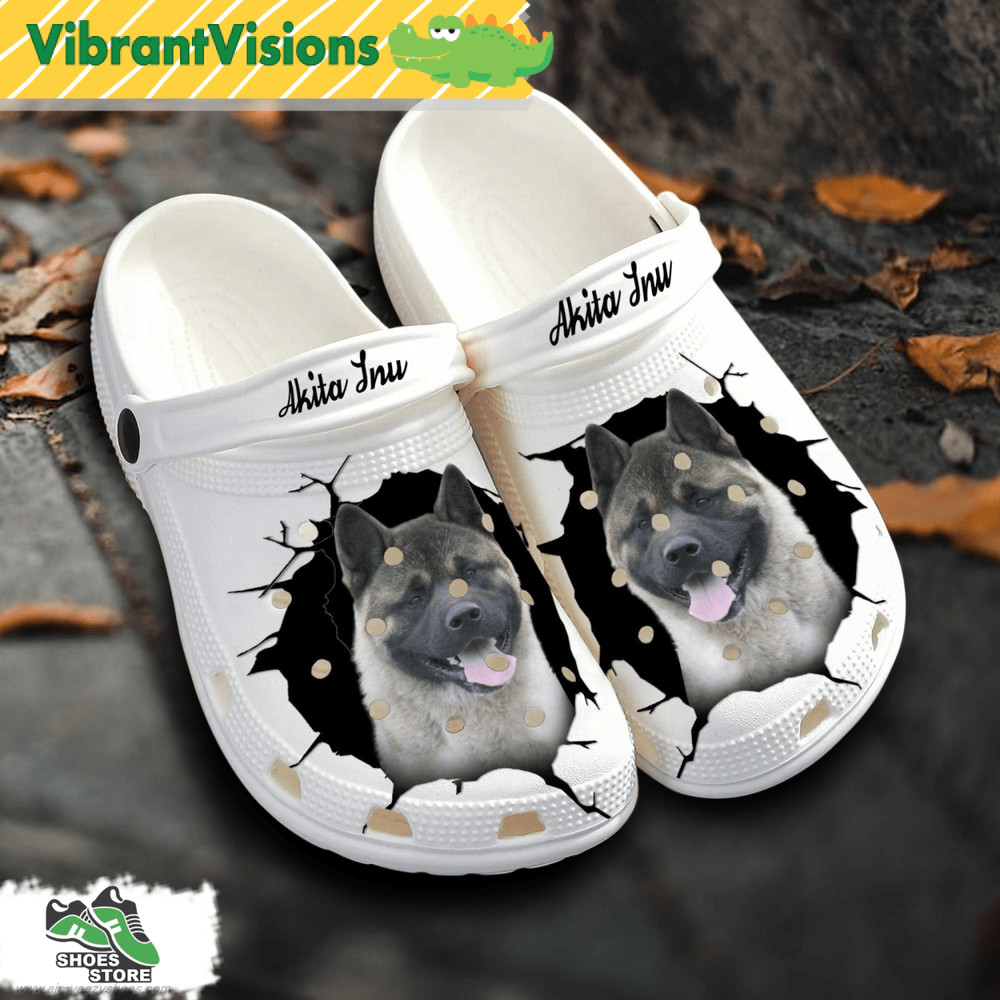Akita Inu Custom Name Crocs Shoes Love Dog Crocs 0