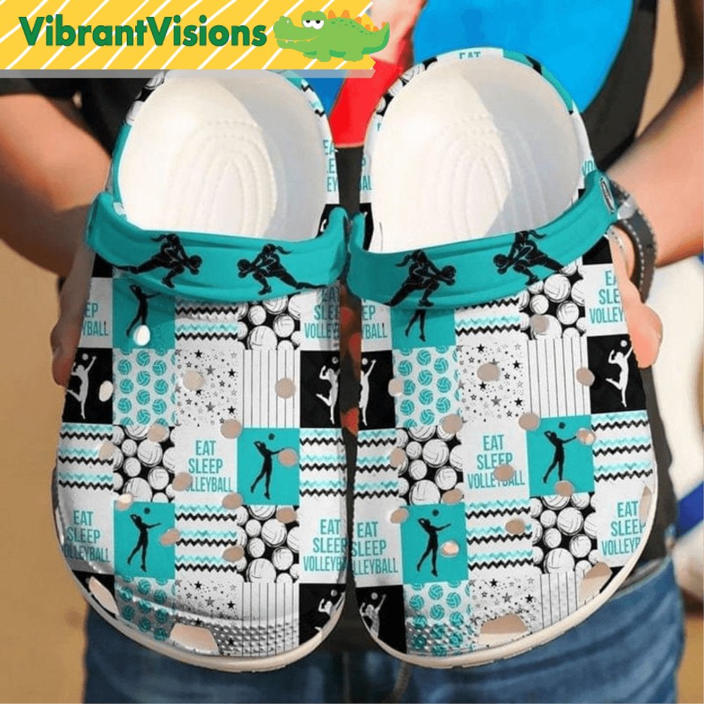 Shadow Of Volleyball Player Clogs Shoes Gift 0