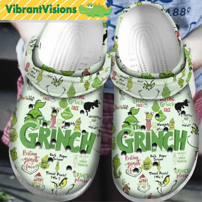 The Grinch Pattern Clog Shoes For Fans 0