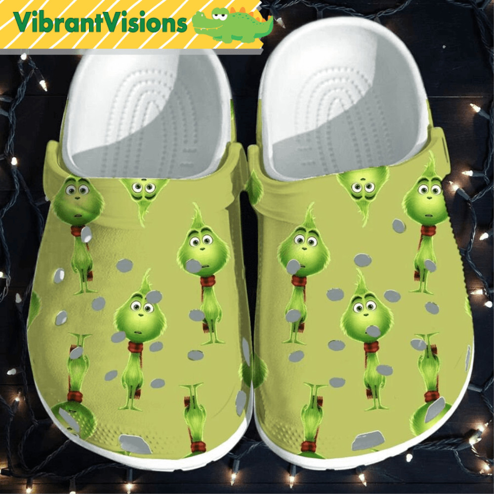 The Grinch Face Grinchmas Cute Pattern Christmas Clogs Shoes 0
