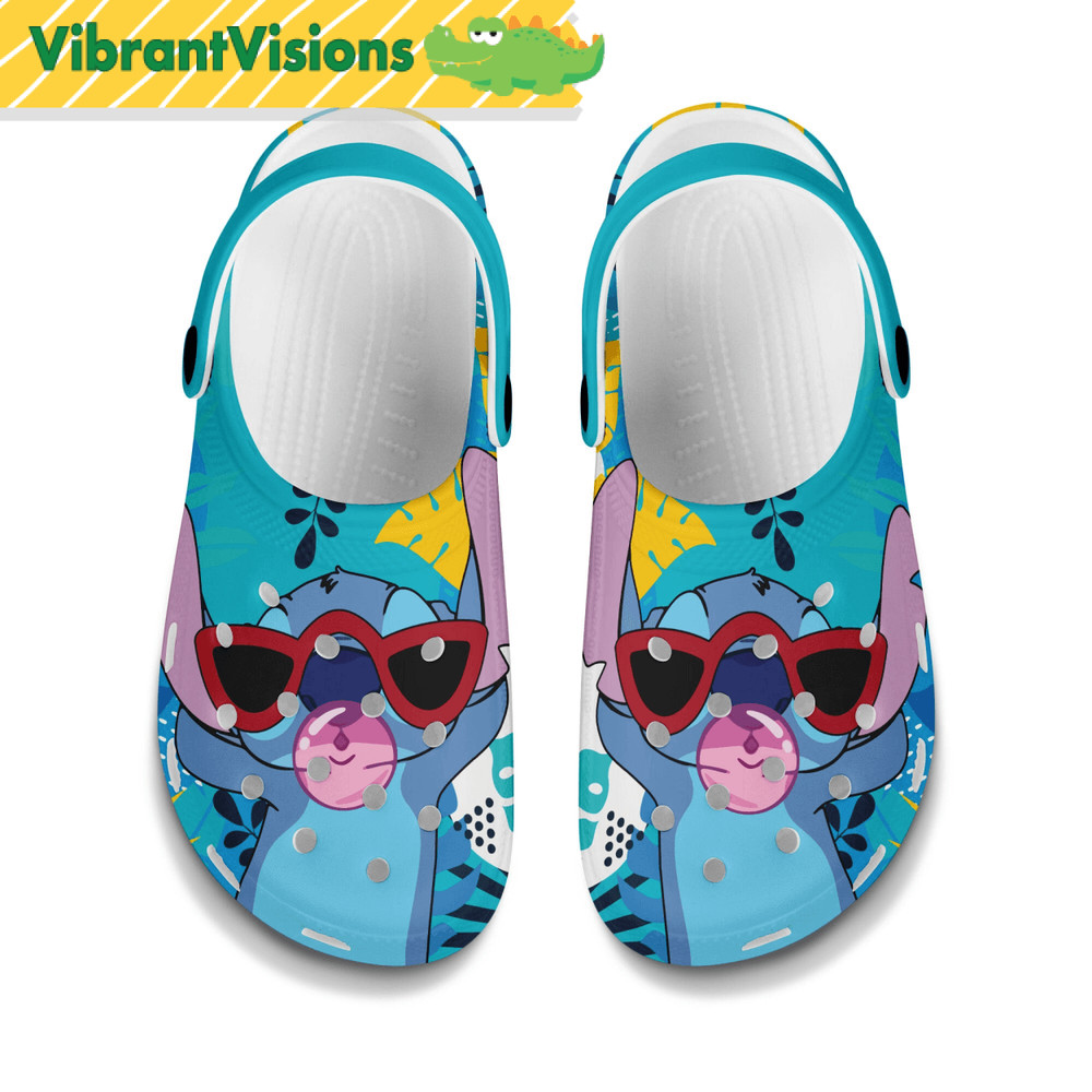 Stitch Wear Sunglasses Full Print Blue Disney Graphic Cartoon Crocs Shoes 0