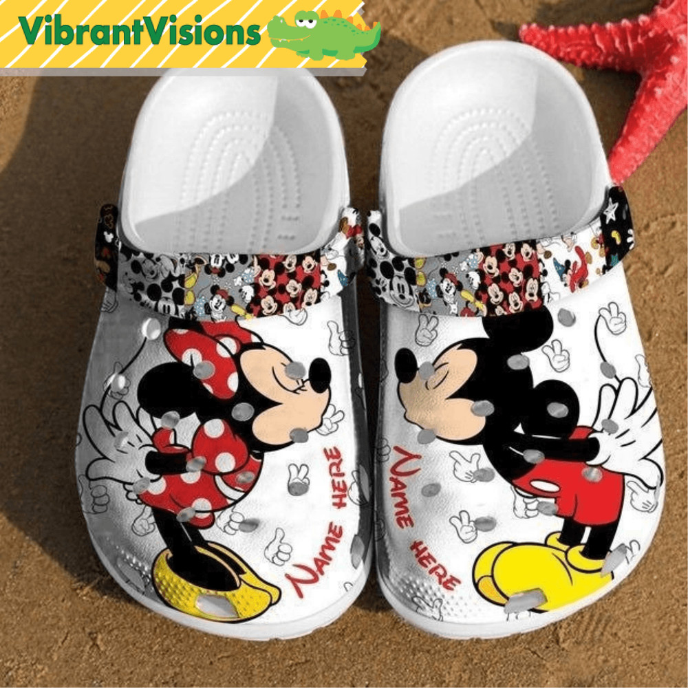 Personalized Mickey Minnie Kiss Crocs For Men Women 0