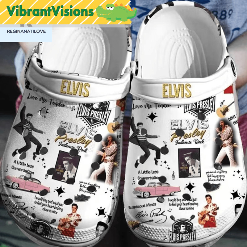Personalized Elvis Presley Music Custom Name Slipper Clogstyle Shoes 0