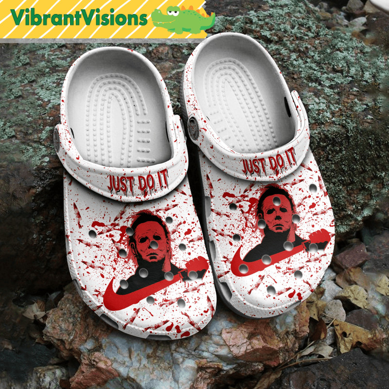Michael Myers Just Do It Crocs Halloween Clogs Shoes 0