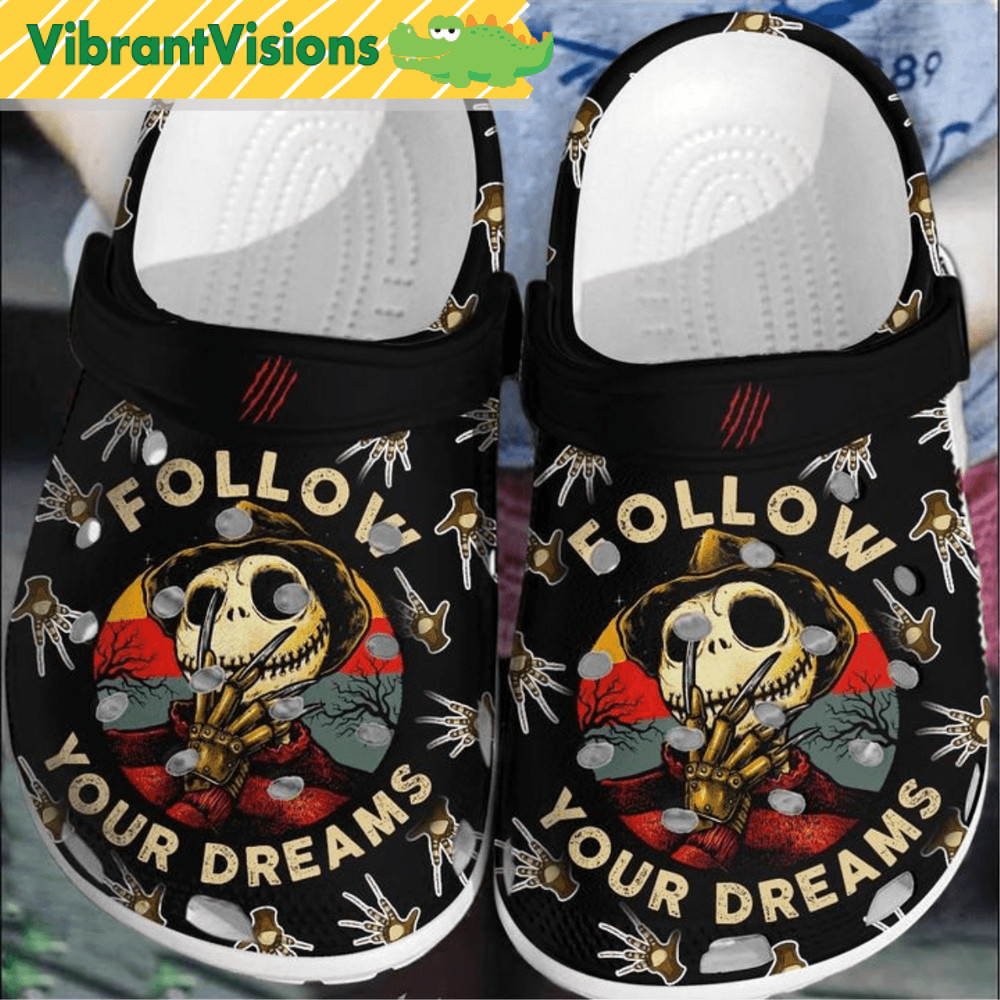 Jack Skellington Follow Your Dream Clog Shoes For Halloween 0