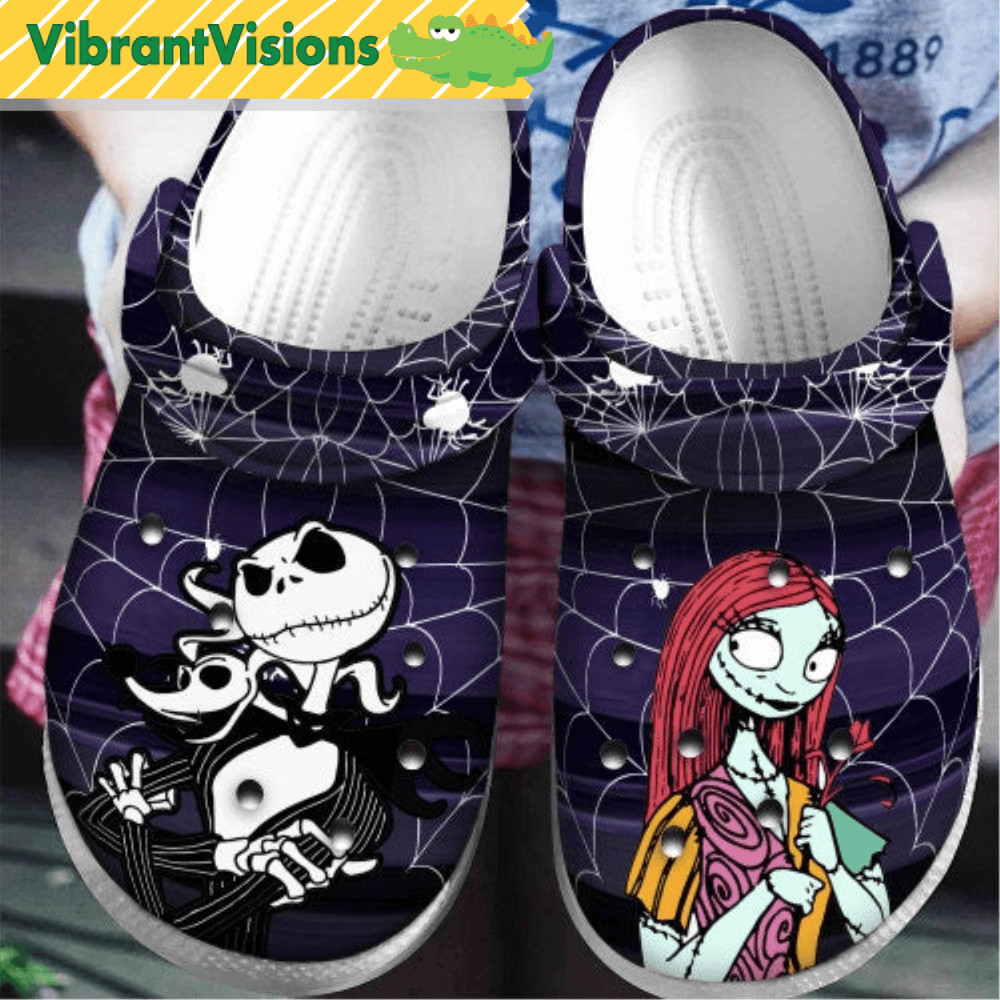 Jack amp Sally Halloween Spiderweb Crocs Shoes 0
