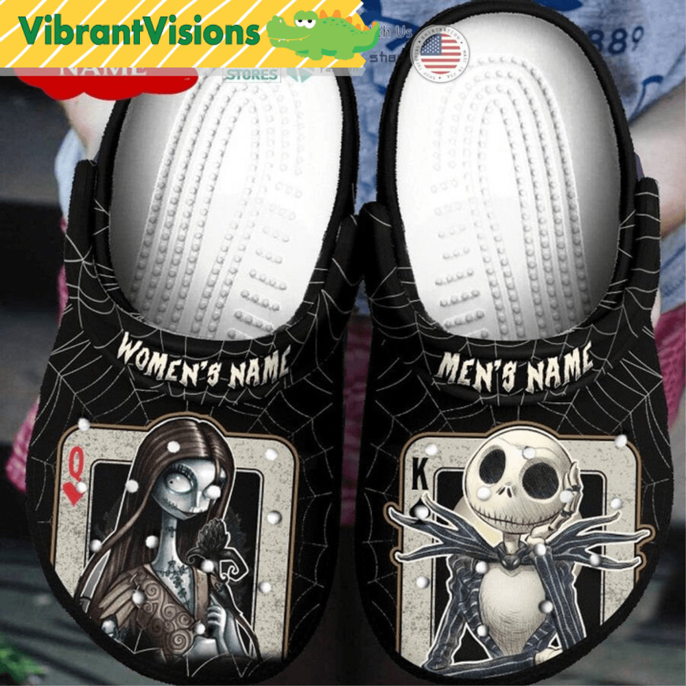 Jack amp Sally King Queen Custom Name Crocs 0