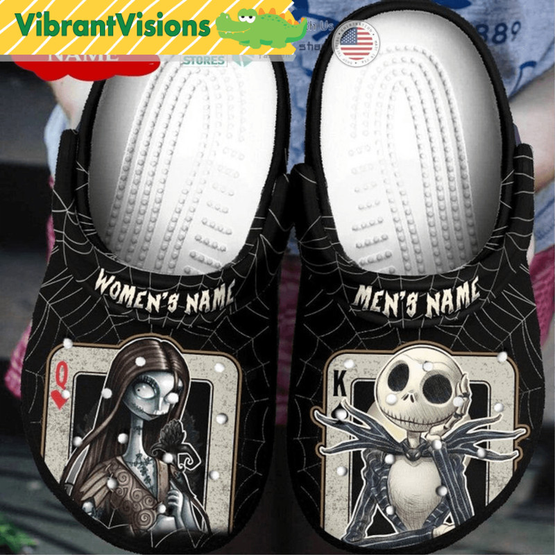 Jack amp Sally King Queen Custom Name Crocs 0