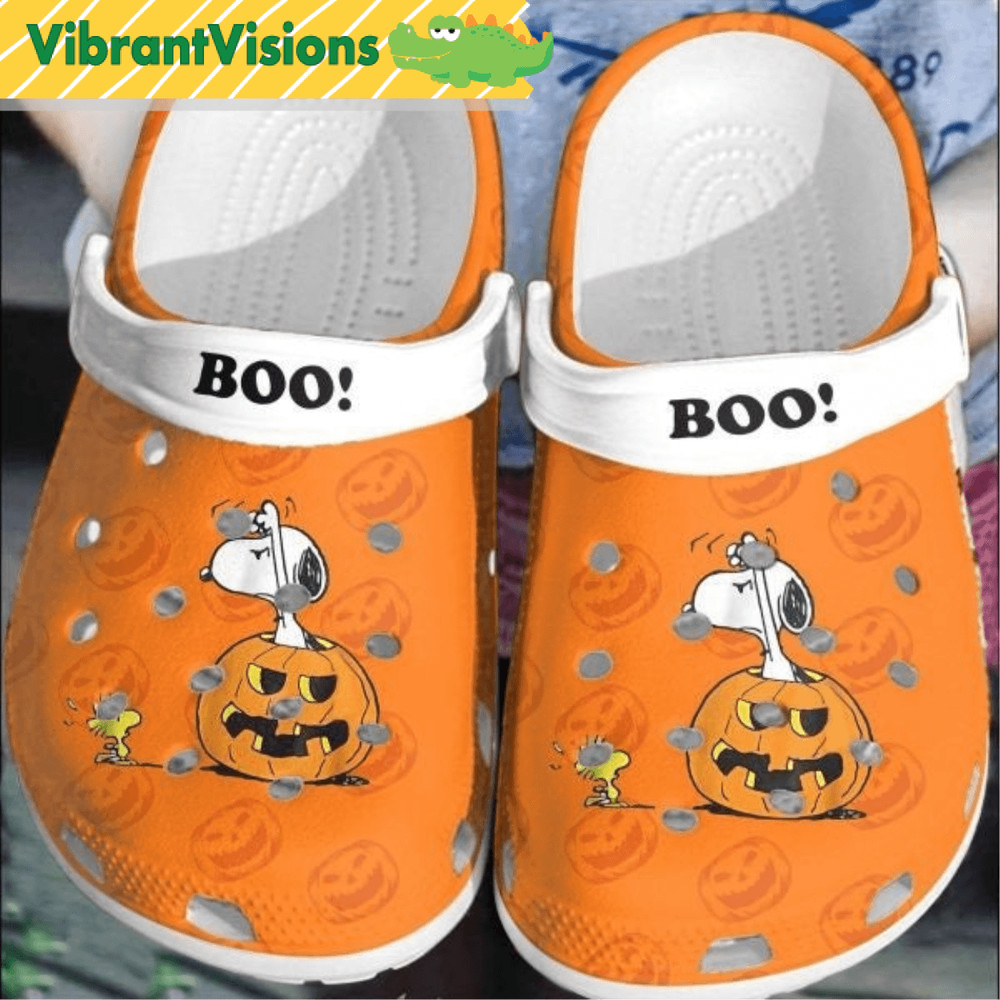 Halloween Snoopy Boo Pumpkin Clogs Shoes 0