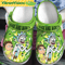 Funny Rick And Morty Green Pattern Clog Shoes 0