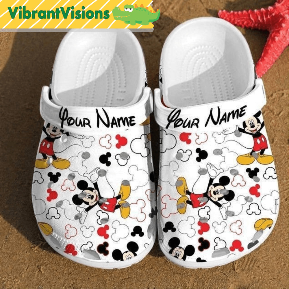 Custom Name Mickey Mouse Disney Rubber Crocs Crocband 0