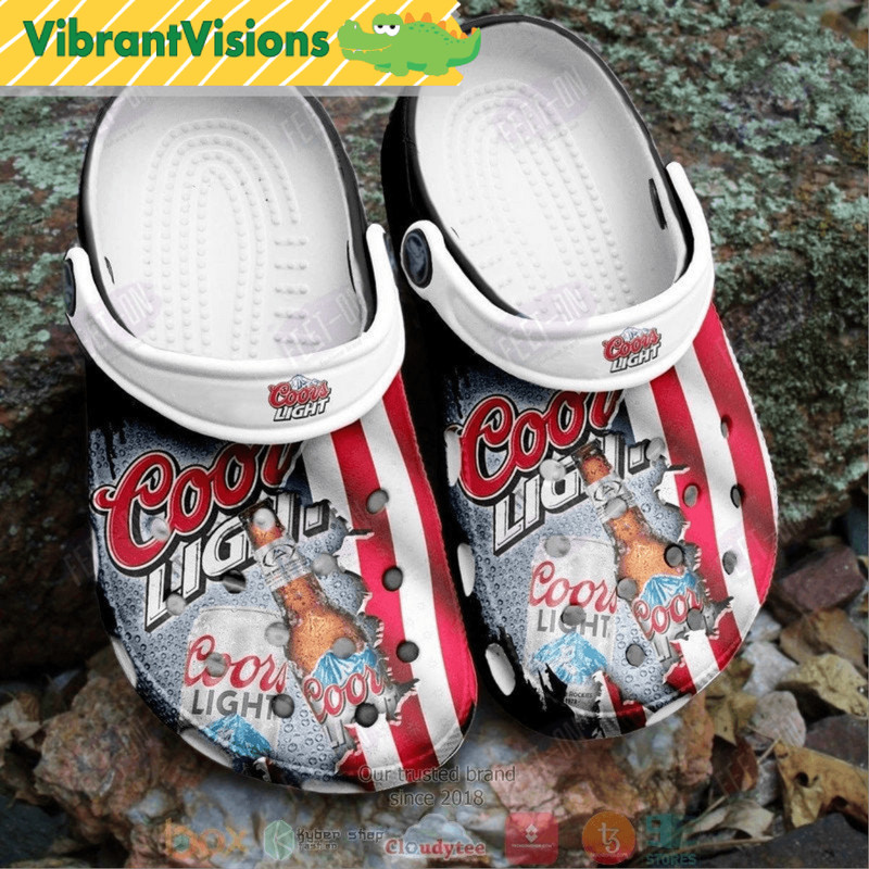 Coors Light Beer American Flag Cracks Clogs Shoes For Lover 0