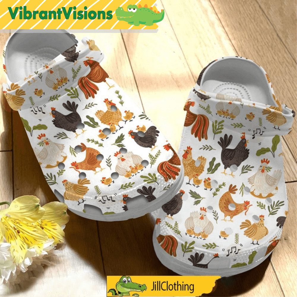 Chicken With Bandana Glasses Country Girl Clogs Shoes 0