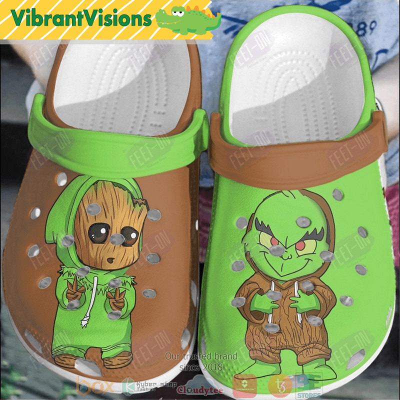 Baby Groot And Grinch Christmas Clogs Shoes 0
