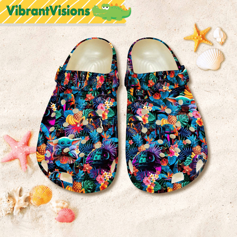 The Mandalorian Synthwave Shoes Baby Yoda Darth Vader R2D2 Boba Fett Shoes Anakin Skywalker Beach C 0