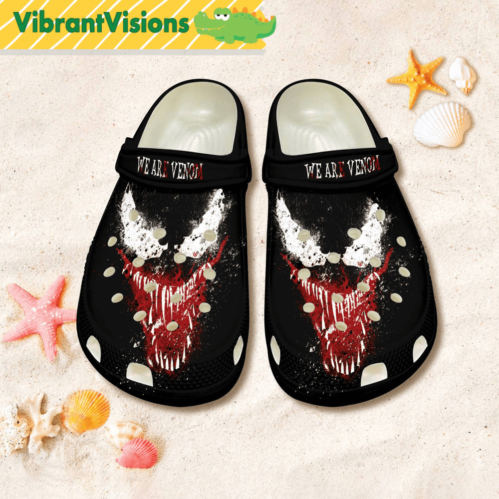 Venom Clog Shoes Venom Symbiote Sandal Shoes Gift For Women Spider Man Superhero Shoes Summer Shoes 0