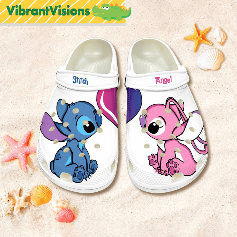 Stitch And Angel Clog Shoes Stitch Lilo Sandal Shoes Gift For Women Stitch Couple Shoes Summer Shoe 0