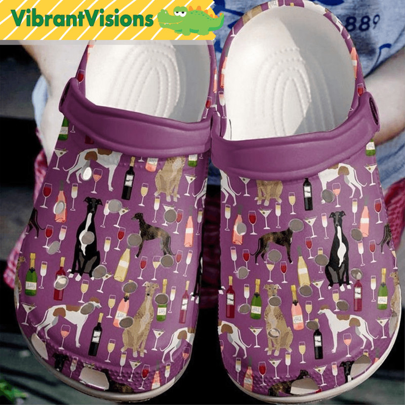 Wine Greyhound Crocs Slippers 0