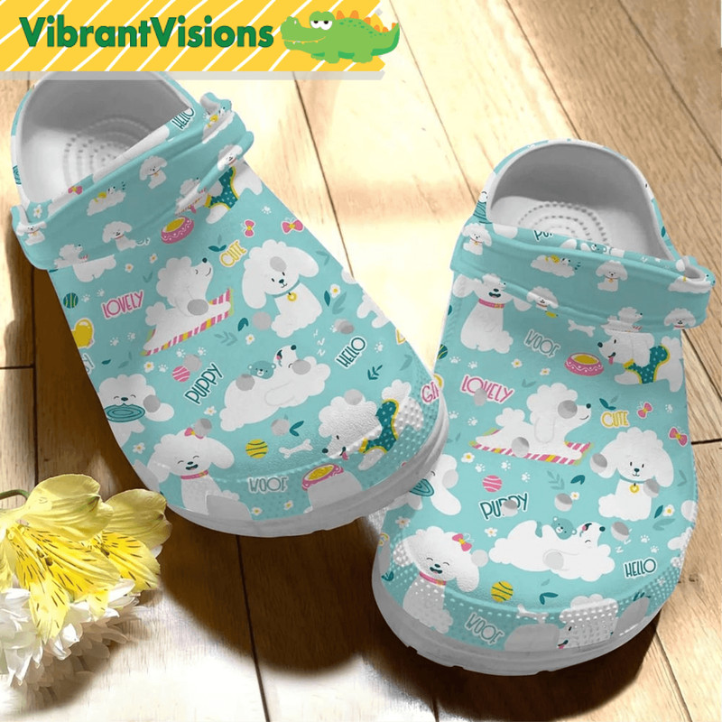 White Poodle Crocs Clog 0