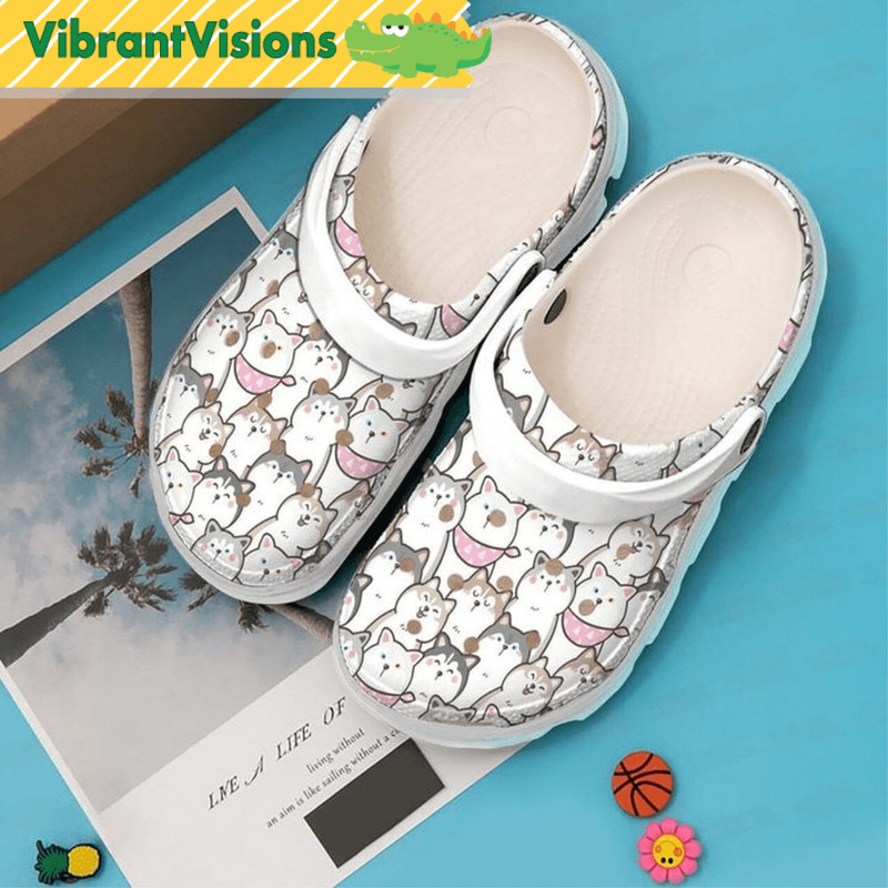Siberian Husky Puppy Crocs Clog Shoes 0