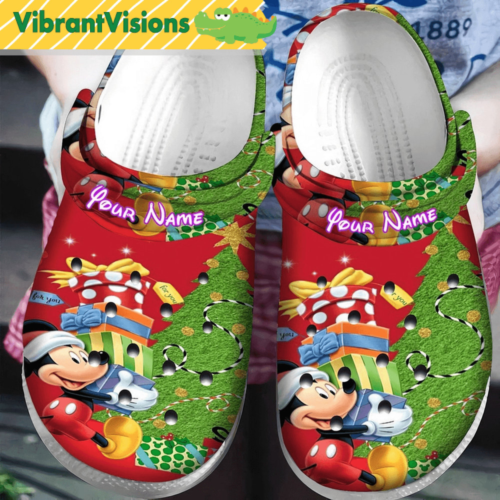 Mickey Christmas Clog Shoes Mickey And Friends Sandal Shoes Gift For Women Mickey Minnie Xmas Disne 0