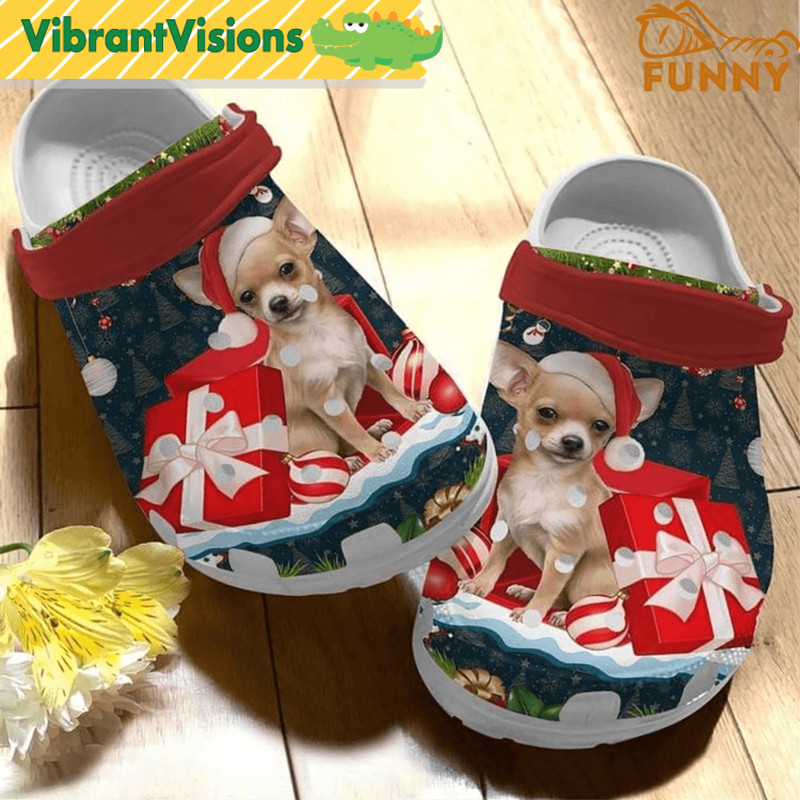 Santa Chihuahua Christmas Crocs 0