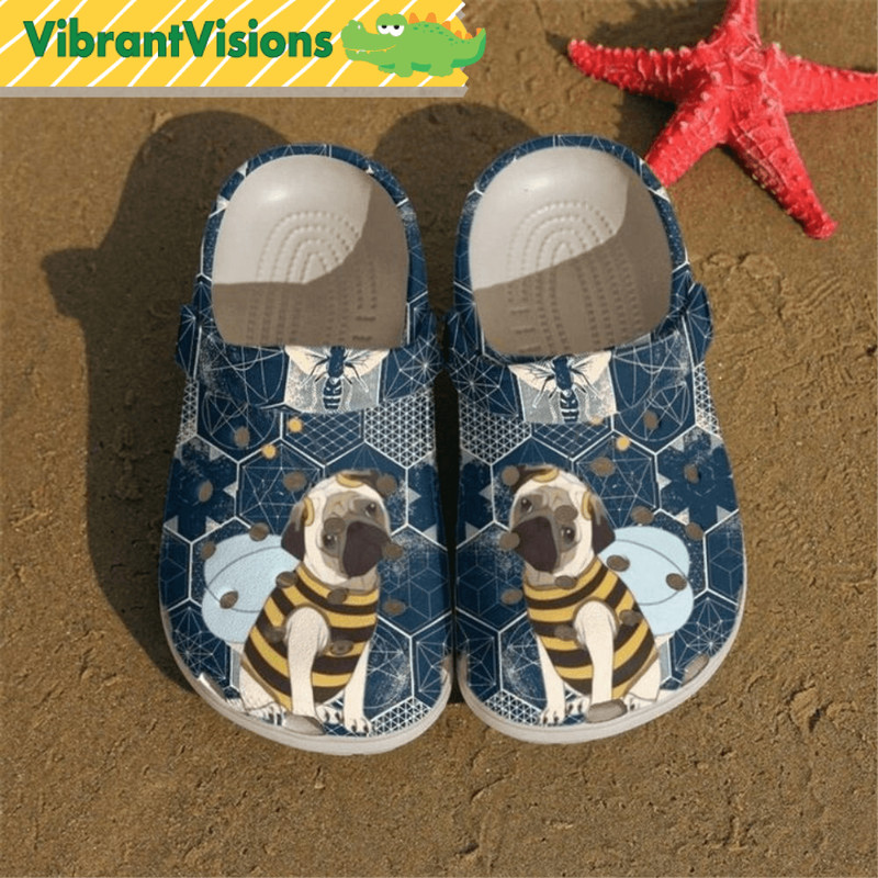 Pug Love Bee Dog Crocs 0