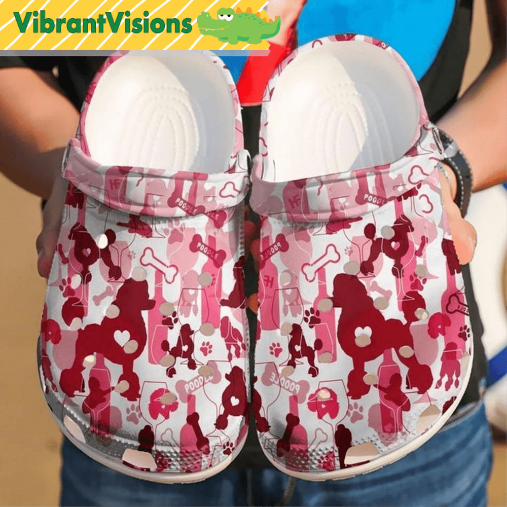 Poodle Wine Dog Crocs 0