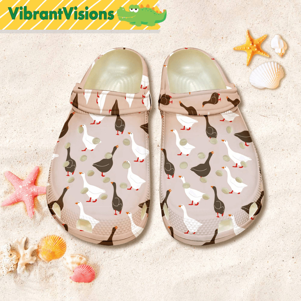 Funny Goose Farmer Clog Shoes Goose Sandal Shoes Gift For Women Gift For Farmer Funny Goose Shoes S 0